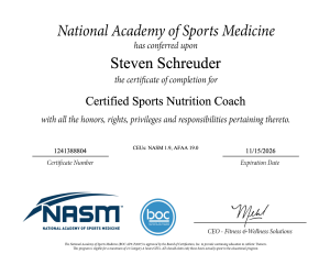 Sport Nutrition Coach Steven Schreuder